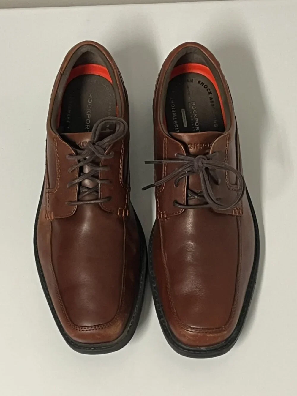 ROCKPORT Mens Style Leader 2 Apron Toe Oxford Brown Leather Oxford Shoes Size 10